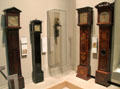 Collection of tall clocks at British Museum. London, United Kingdom.