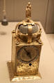 Table clock with alarm from Flanders at British Museum. London, United Kingdom