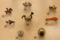 Collection of Roman era brooches found in Britain at British Museum. London, United Kingdom.
