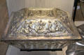 Late Roman silver casket discovered in Treasure at foot of Esquiline Hill in Rome at British Museum. London, United Kingdom.