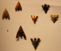 Copper Age / Early Bronze Age barbed & tanged arrowheads found in Suffolk, England at British Museum. London, United Kingdom.