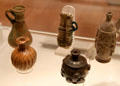 Sasanian Empire glass perfume & cosmetic jars at British Museum. London, United Kingdom.