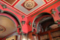 Library ceiling arches with shelves for antique ceramic collection at Sir John Soane's Museum. London, United Kingdom