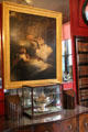 Snake in the Grass; or Love unloosing the zone of Beauty painting by Sir Joshua Reynolds over silver collection in library at Sir John Soane's Museum. London, United Kingdom.