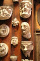 Antique collection of grotesque faces at Sir John Soane's Museum. London, United Kingdom