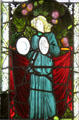 Minstrel with Cymbals stained glass by William Morris made by Morris & Co at Morris Gallery. London, United Kingdom.