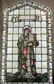 St Cecilia stained glass by Edward Burne-Jones made by Morris & Co at Morris Gallery. London, United Kingdom.