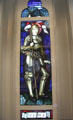 St George stained glass by John Henry Dearle made by Morris & Co at Morris Gallery. London, United Kingdom.