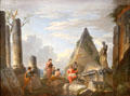 Roman Ruins with Figures painting by Giovanni Paolo Panini at National Gallery. London, United Kingdom.