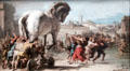 Pulling Trojan Horse into Troy painting by Giovanni Domenico Tiepolo at National Gallery. London, United Kingdom.