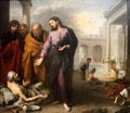 Christ healing Paralytic at Pool of Bethesda painting by Bartolomé Esteban Murillo at National Gallery. London, United Kingdom.