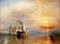 The Fighting Temeraire tugged to her Lat Berth to be broken up in 1828 painting by Joseph Mallord William Turner at National Gallery. London, United Kingdom.