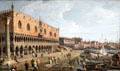 Venice: Doge's Palace & Riva degli Schiavoni by Canaletto at National Gallery. London, United Kingdom.