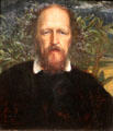 Poet Alfred, Lord Tennyson portrait by George Frederic Watts at National Portrait Gallery. London, United Kingdom