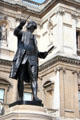 Sir Joshua Reynolds first president at Royal Academy of Arts sculpture by Alfred Drury RA at Courtyard of Burlington House. London, United Kingdom.