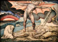 Satan Smiting Job with ore Boils painting by William Blake at Tate Britain. London, United Kingdom.