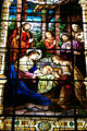 Nativity stained glass window of Cathedral of Immaculate Conception. Mobile, AL.