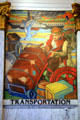 Art Deco mural of Transportation by John Augustus Walker at Mobile Museum. Mobile, AL.
