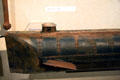 Model of Confederate Civil War submarine H.L Hunley at Mobile Museum. Mobile, AL.