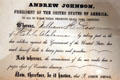 Pardon signed by President Andrew Johnson to person who signed oath of loyalty at Mobile Museum. Mobile, AL.