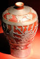 Qing Dynasty ceramic vase with pewter surround from China at Mobile Museum of Art. Mobile, AL.