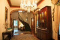 Entry hall & staircase at Bragg-Mitchell Mansion. Mobile, AL.