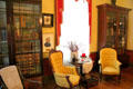 Library with armchairs at Historic Oakleigh Museum House. Mobile, AL.