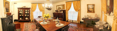 Dining room panorama at Historic Oakleigh Museum House. Mobile, AL.