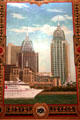 Mural of future Mobile skyline by Glidden Group in Battle House Hotel. Mobile, AL.