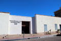 Modern entrance & Edward Nye Fish stuccoed adobe house now a gallery at Tucson Museum of Art. Tucson, AZ.