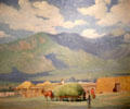 Haying Time in Taos painting by Oscar E. Berninghaus at Tucson Museum of Art. Tucson, AZ.
