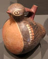 Nazca culture clay stirrup vessel as kestrel or Inca tern from South Coast Peru at Tucson Museum of Art. Tucson, AZ.