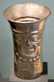 Chimu / Inca silver beaker from North Coast Peru at Tucson Museum of Art. Tucson, AZ.