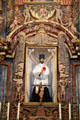 San Xavier statue on High altar of Mission San Xavier del Bac. Tucson, AZ