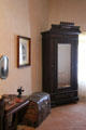 Mirrored cabinet & trunk in bedroom at Sosa-Carrillo-Frémont House. Tucson, AZ.