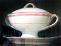 Porcelain soup tureen with red & gold trim at Fort Lowell Museum. Tucson, AZ.