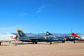 Grumman Tiger F-11A Blue Angel jet & other fighter jets at Pima Air & Space Museum. Tucson, AZ.