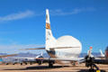 Tail of Aero Spacelines Super Guppy B-377SG cargo transport used by NASA at Pima Air & Space Museum. Tucson, AZ.