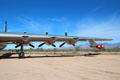Rearward props & wingtip jets of Convair Peacemaker B-36J strategic bomber at Pima Air & Space Museum. Tucson, AZ.