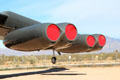 Jet engines of Boeing Stratofortress B-52G bomber at Pima Air & Space Museum. Tucson, AZ