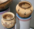 Colorado River Chemehuevi native basketry jars at Arizona State Museum. Tucson, AZ.