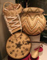 Havasupai native basketry cradle board, coiled jar & tray at Arizona State Museum. Tucson, AZ.
