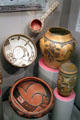 Hopi native polychrome ceramic bowls, jars & dipper at Arizona State Museum. Tucson, AZ.