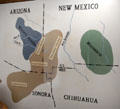Map of Apache & Chiricahua lands at Tombstone Courthouse Museum. Tombstone, AZ.