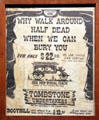 Tombstone Undertakers poster at Bird Cage Theatre. Tombstone, AZ.