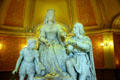 Statue of Queen Isabella of Spain pledging crown jewels to Columbus in rotunda of California State Capitol. Sacramento, CA.