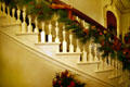Decorated stairway of California Governor's Mansion. Sacramento, CA.
