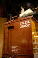 Loading ice on refrigerator freight car at California State Railroad Museum. Sacramento, CA.