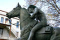 Pony Express monument by Thomas Holland in Old Sacramento. Sacramento, CA.