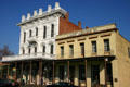White Italianate building & Lady Adams Building made from materials brought round the horn by ship Lady Adams in Old Sacramento. Sacramento, CA.